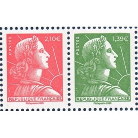 Timbre France 5926-5927 Paire Horizontale, 70 ans de la Marianne de Muller, Neuf