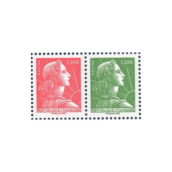 Timbre France 5926-5927 Paire Horizontale, 70 ans de la Marianne de Muller, Neuf