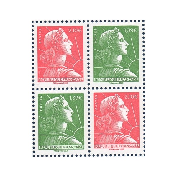 Timbre France 5926-5927 bloc de 4, 70 ans de la Marianne de Muller, Neuf