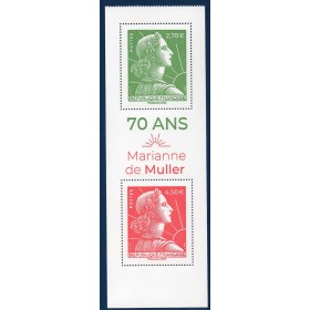 Timbre France 5928-5929, grand format, 70 ans Marianne de Muller, Neuf
