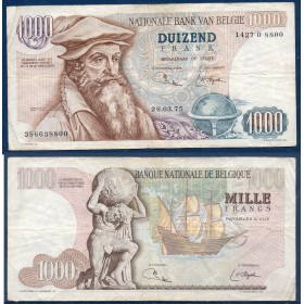 Belgique P.136b, TB Billet de 1000 Francs 26.3.1975 Mercator