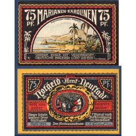 Marianen Karolinen notgeld 75 pfennig, avril 1922 neuf