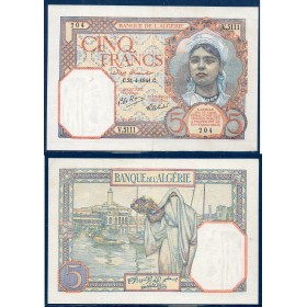 Algérie P.77b, Sup Billet de 5 Francs 21.4.1941