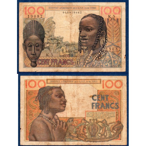 AOF Pick.46, B Billet de 50 Francs CFA 1956 AOF et TOGO