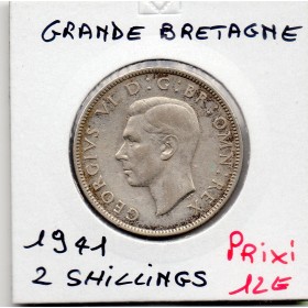 Grande Bretagne 2 Shillings 1941 TTB+, KM 855 pièce de monnaie