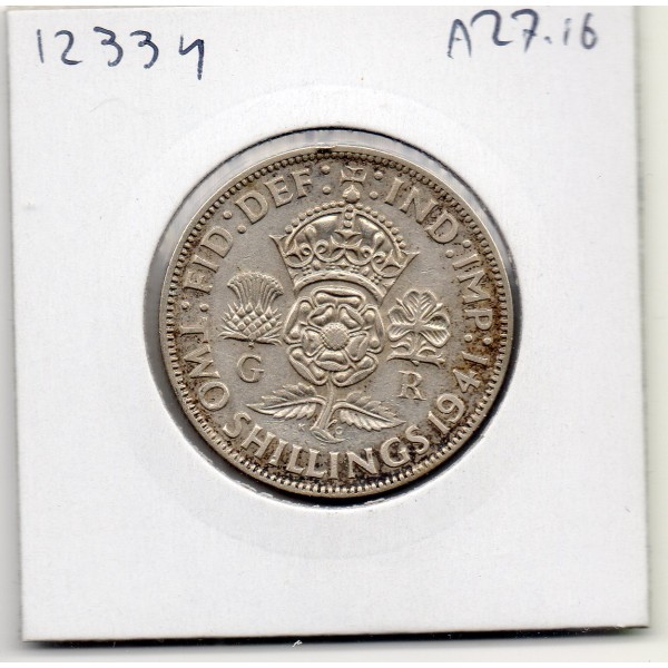 Grande Bretagne 2 Shillings 1941 TTB+, KM 855 pièce de monnaie