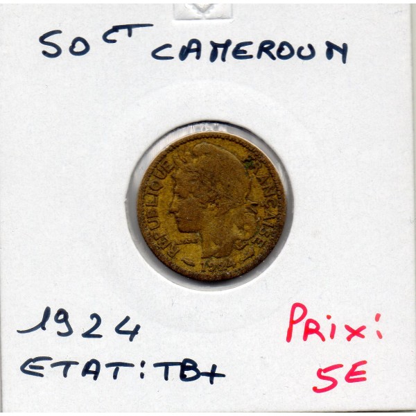 Cameroun 50 centimes 1924 TB+, Lec.2
