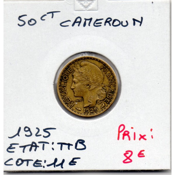 Cameroun 50 centimes 1925 TTB, Lec.3