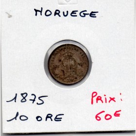 Norvège 10 ore 1875 TTB, KM.372 Oscar II