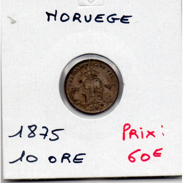 Norvège 10 ore 1875 TTB, KM.372 Oscar II
