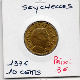 Seychelles 10 cents 1976 Spl, KM.23 Déclaration d'indépendance