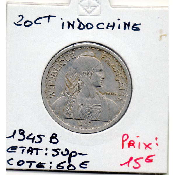 Indochine 20 cents 1945 B Beaumont Sup-, Lec.252