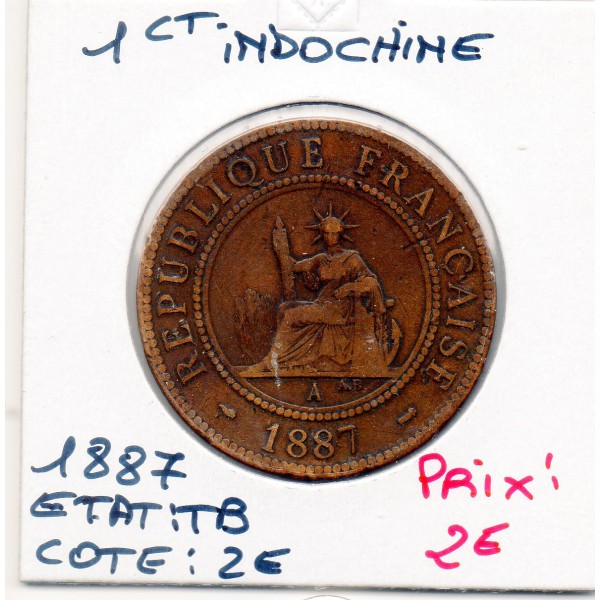 Indochine 1 cent 1887 TB, Lec.39