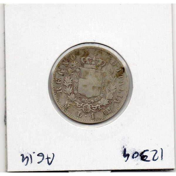 Italie 1 Lire 1863 M BN B, KM.15 Vittorio Emanuele II