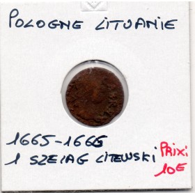 Pologne Lituanie Szelag 1665-1666 TB KM.50 Jan II Kazimierz Waza