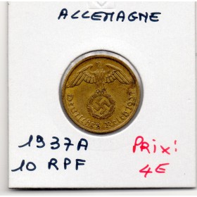 Allemagne 10 reichspfennig 1937 A, TTB+ KM.92 Berlin