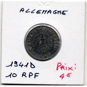Allemagne 10 reichspfennig 1941 D, TTB KM.101 Munich