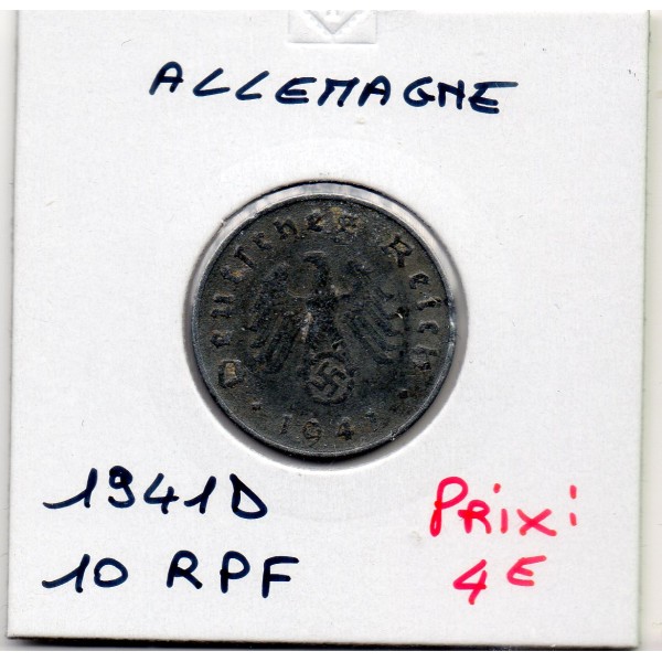Allemagne 10 reichspfennig 1941 D, TTB KM.101 Munich