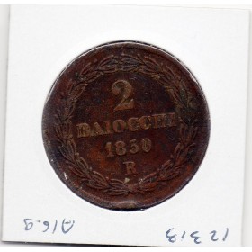 Vatican Pie IX 2 Baiocchi 1850 R Rome TTB, KM.1343