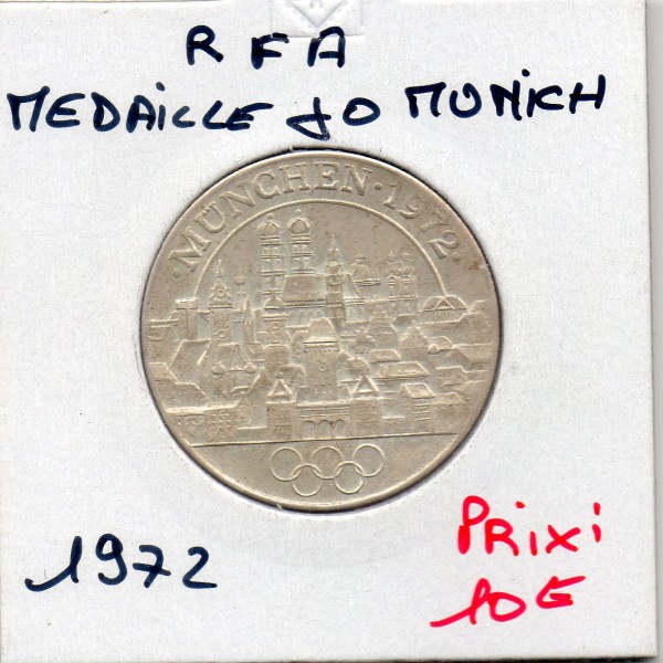 Allemagne RFA Medaille JO munich 1972, Sup Argent