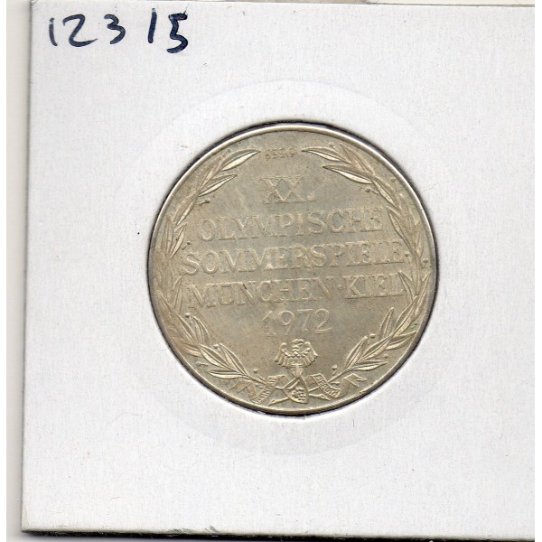 Allemagne RFA Medaille JO munich 1972, Sup Argent