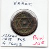 Maroc 4 Falus 1285 AH - 1869 Fes, TTB, KM C166.1 Sidi Mohammed IV