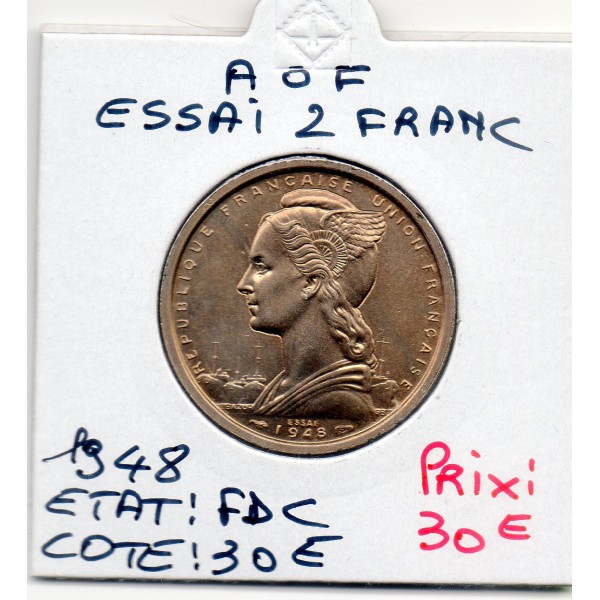 AOF Afrique Occidentale Française Essai 2Francs 1948 FDC, Lec.9