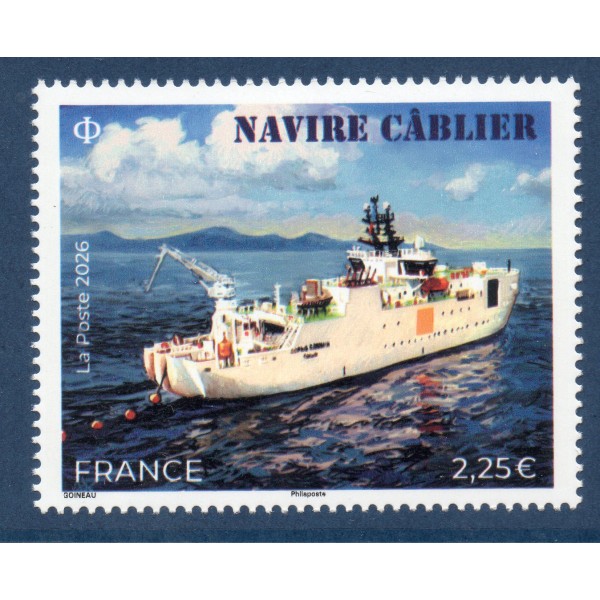 Timbre France 5967, Navire câblier, Neuf