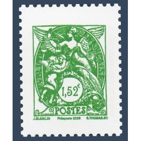 Timbre France 5996, 125ans Type Blanc, 1.52€ vert, Neuf