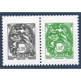 Timbre France 5996-5997 Paire Horizontale, 125ans du Type Blanc, Neuf