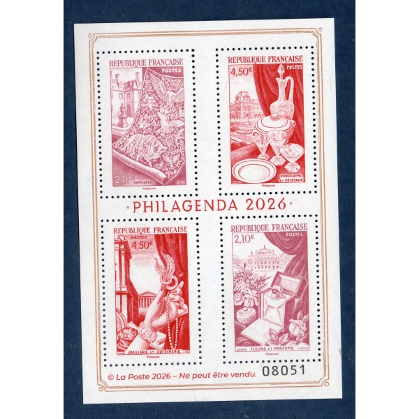 Bloc Feuillet France Philagenda 2026 Timbres Neufs