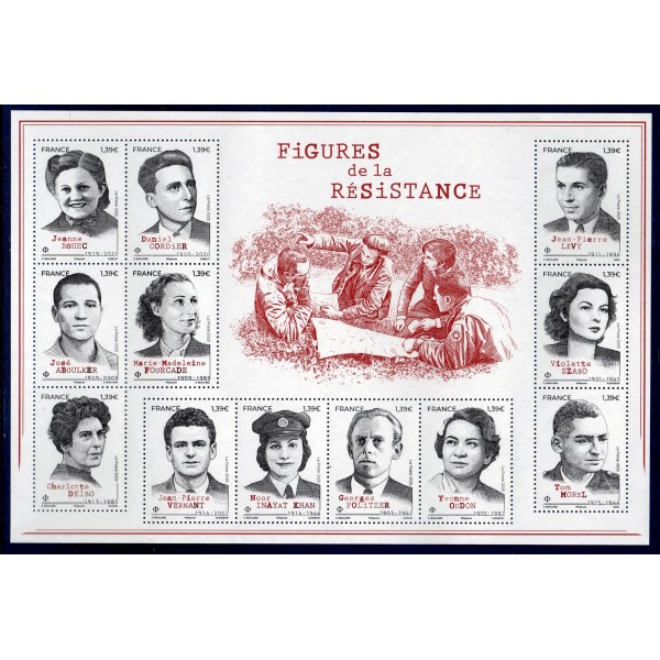 Bloc feuillet F5930, Figure de la résistance, Neuf