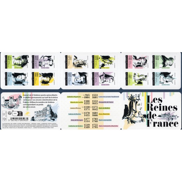 Carnet Commémoratif BC2682, Les Reines de France, Neufs