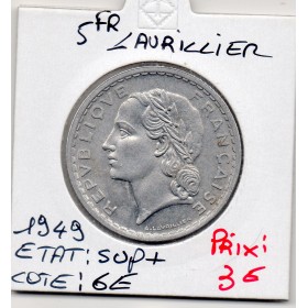 5 francs Lavrillier 1949 Sup+ 9 fermé
