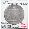 5 francs Union et Force An 11 A Paris TB+