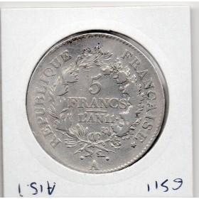 5 francs Union et Force An 11 A Paris TB+