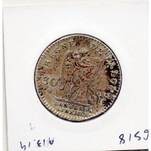 30 Sols Constitution Louis XVI 1792 I Limoges Sup- taches