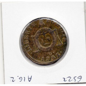 1 sol aux balances 1793 D. Dijon TTB sans tête d'aigle