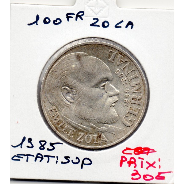 100 francs Emile Zola 1985 Sup