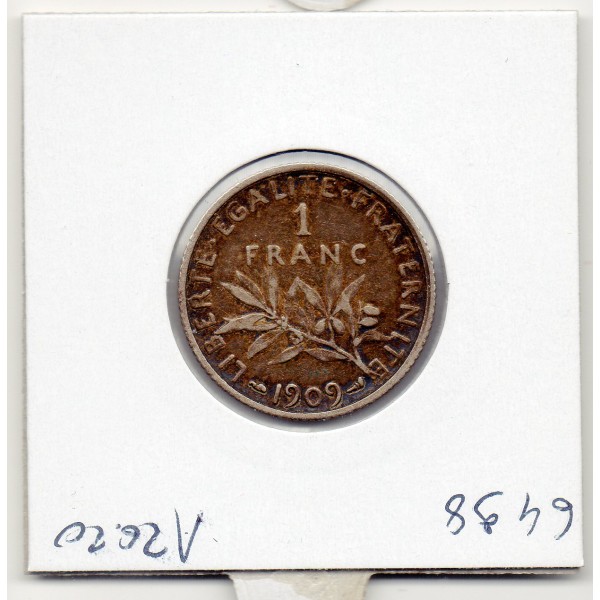 1 franc Semeuse Argent 1909 TTB