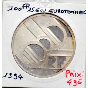 100 francs/15 écus Eurotunnel 1994 BE taché