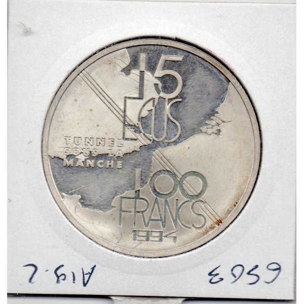 100 francs/15 écus Eurotunnel 1994 BE taché