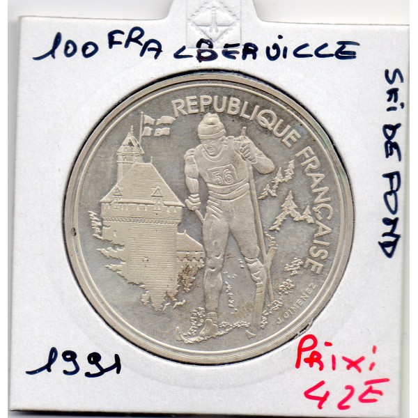 100 francs Albertville Ski de fond 1991 BE
