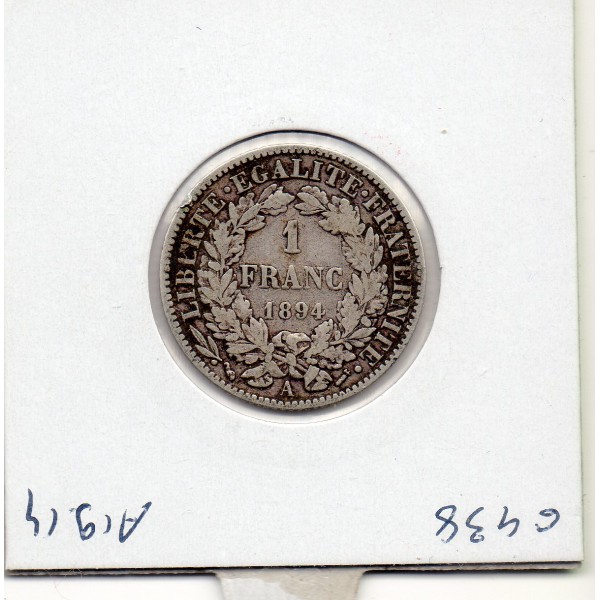 1 Franc Cérès 1894 A paris, TB