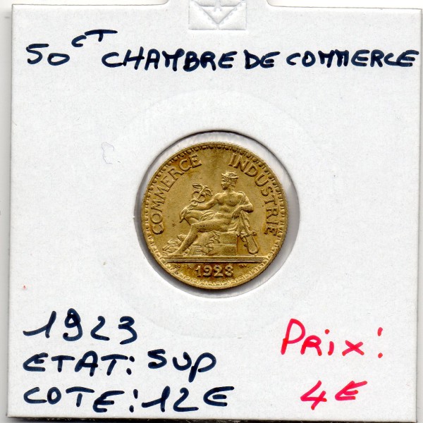 Bon pour 50 centimes Commerce Industrie 1923 Sup