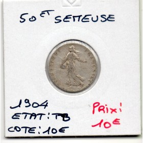 50 centimes Semeuse Argent 1904 TB