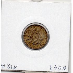 50 centimes Semeuse Argent 1908 TTB-