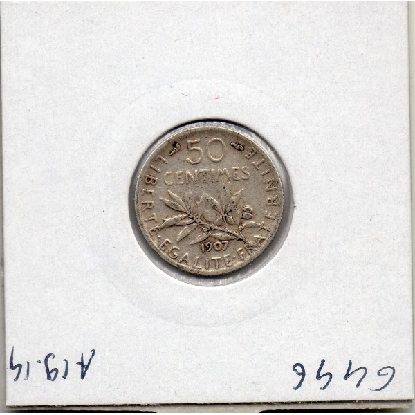50 centimes Semeuse Argent 1907, TTB