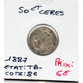 50 centimes Cérès 1887 A Paris TB-