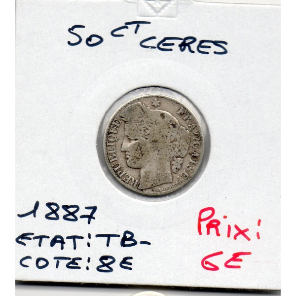 50 centimes Cérès 1887 A Paris TB-
